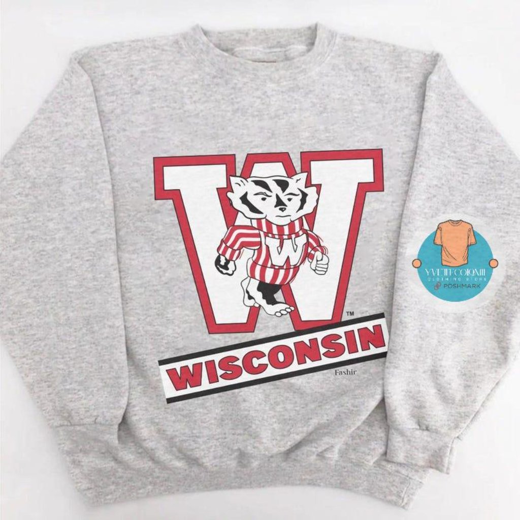 Ncaa University Of Wisconsin Badgers Rose Bowl Ash Sweatshirt Shirt Grey